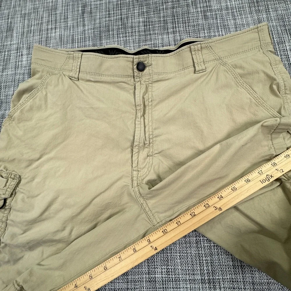 Lot of 2 Wrangler Men's 38 Khaki Cargo Shorts Stretch Outdoor Utility Hiking